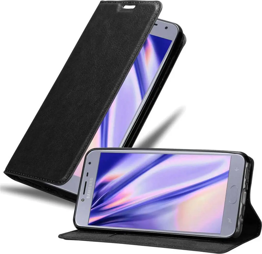 Cadorabo Hoesje geschikt voor Samsung Galaxy J4 2018 in ZWARTE NACHT