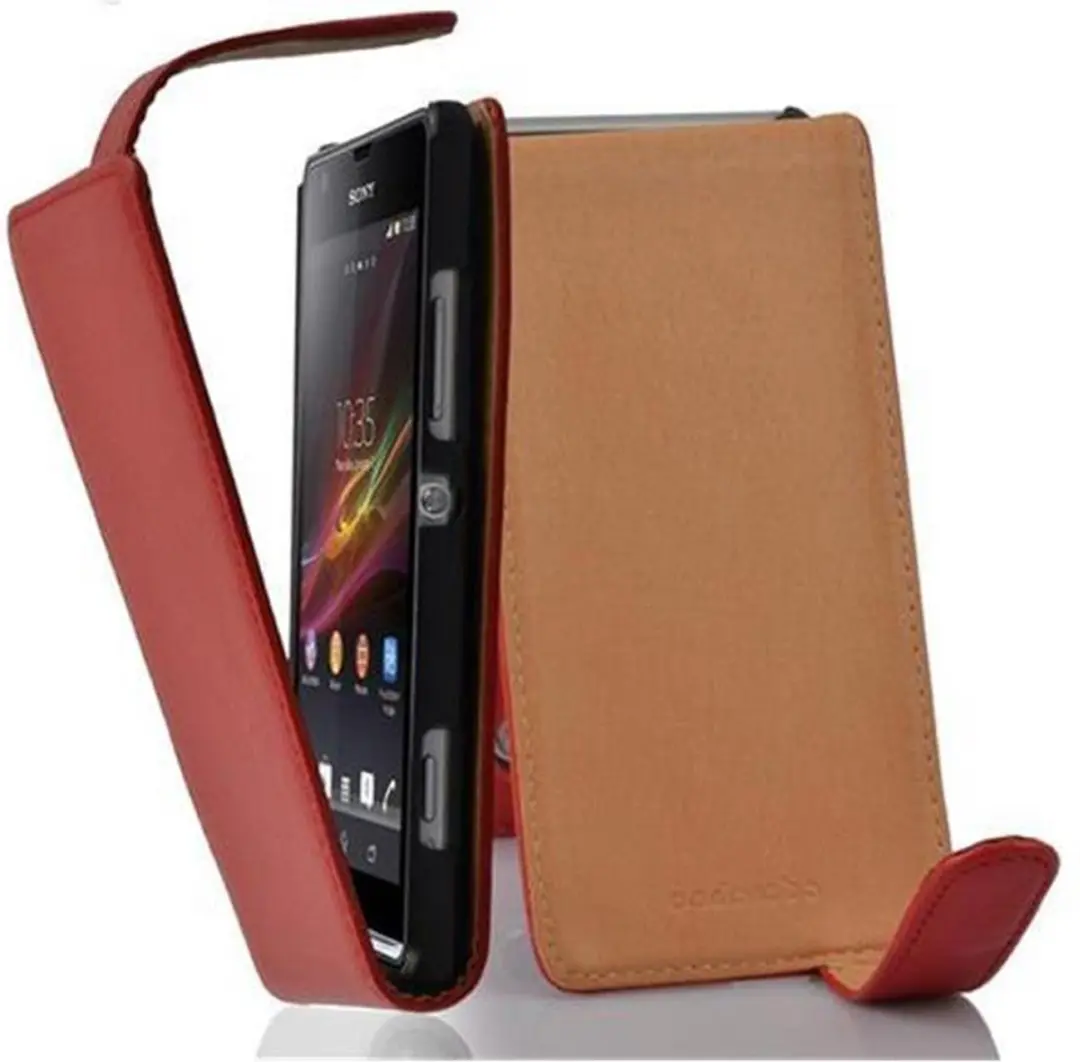 Cadorabo Hoesje geschikt voor Sony Xperia SP in INFERNO ROOD
