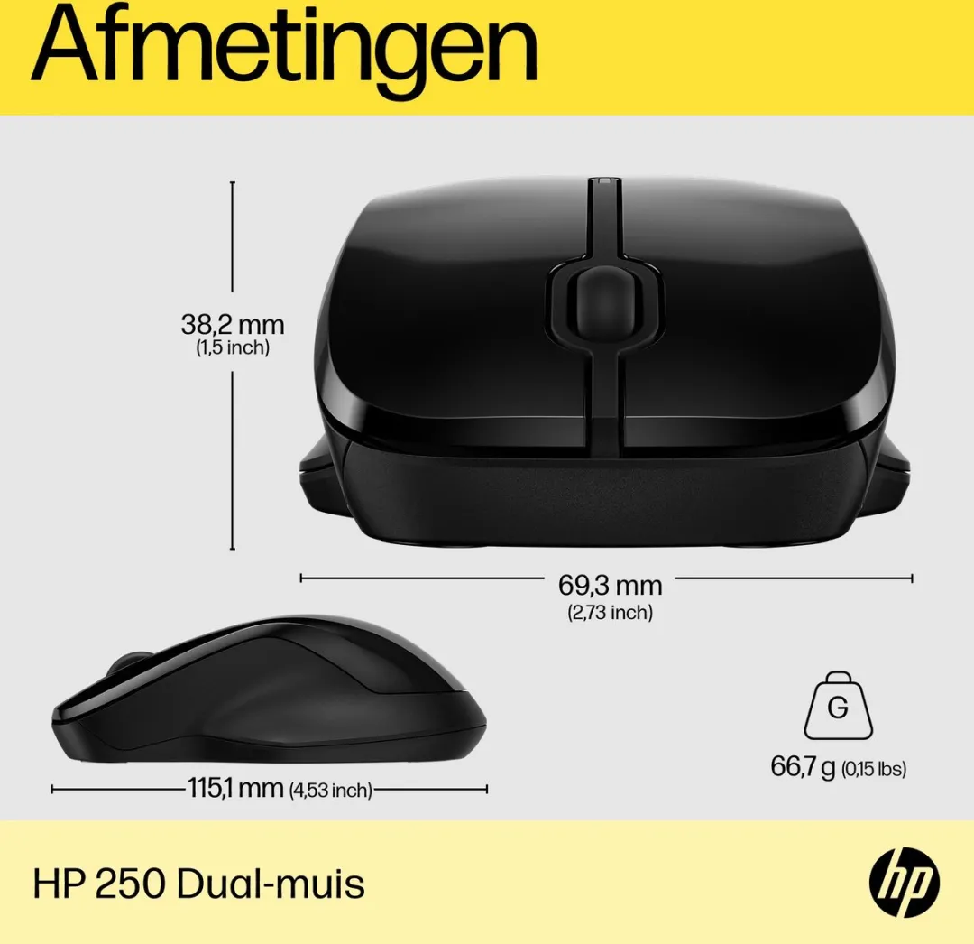 HP 250 Draadloze Muis Bluetooth - Zwart
