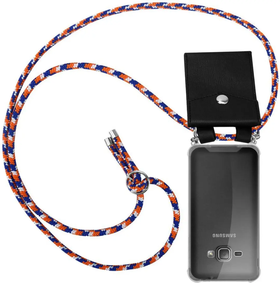 Cadorabo Hoesje geschikt voor Samsung Galaxy J1 2016 in ORANJE BLAUW WIT