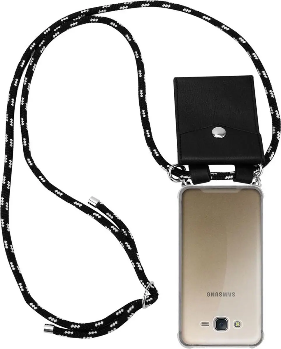 Cadorabo Hoesje geschikt voor Samsung Galaxy J7 2015 in ZWART ZILVER