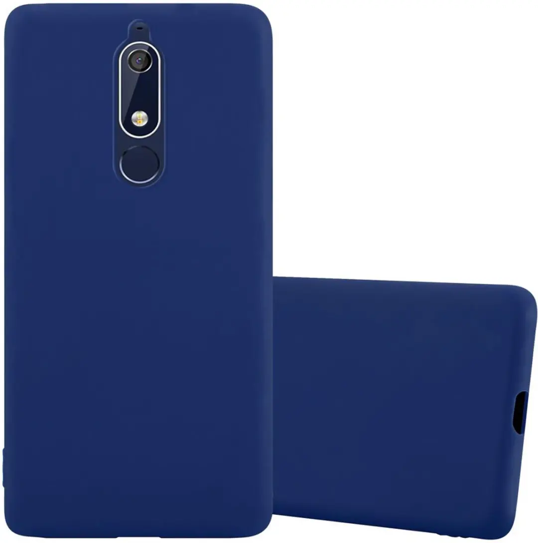 Cadorabo Hoesje geschikt voor Nokia 5.1 in CANDY DONKER BLAUW