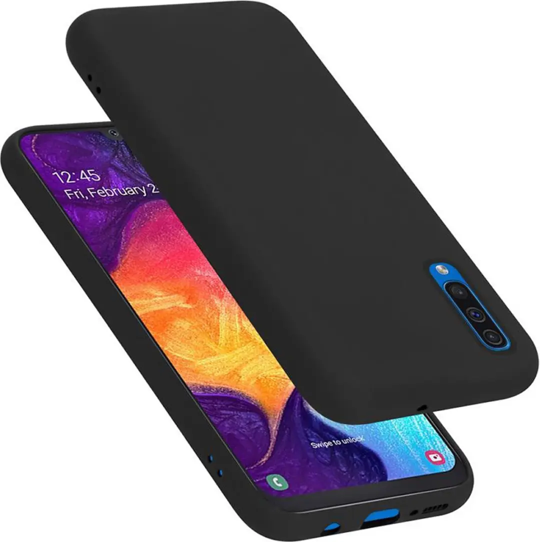 Cadorabo Hoesje geschikt voor Samsung Galaxy A50 4G / A50s / A30s in LIQUID ZWAR