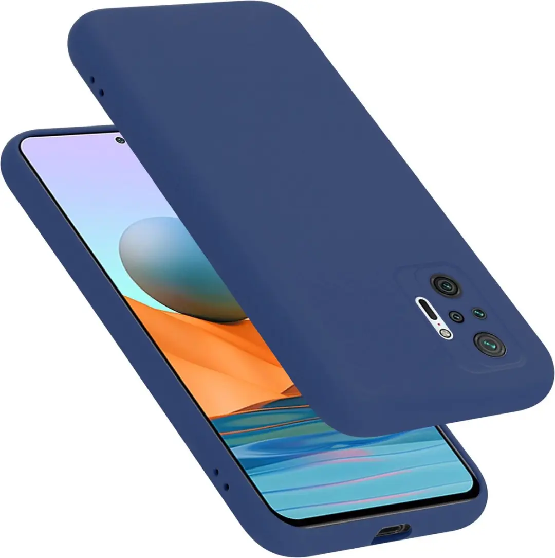 Cadorabo Hoesje geschikt voor Xiaomi RedMi NOTE 10 PRO in LIQUID BLAUW
