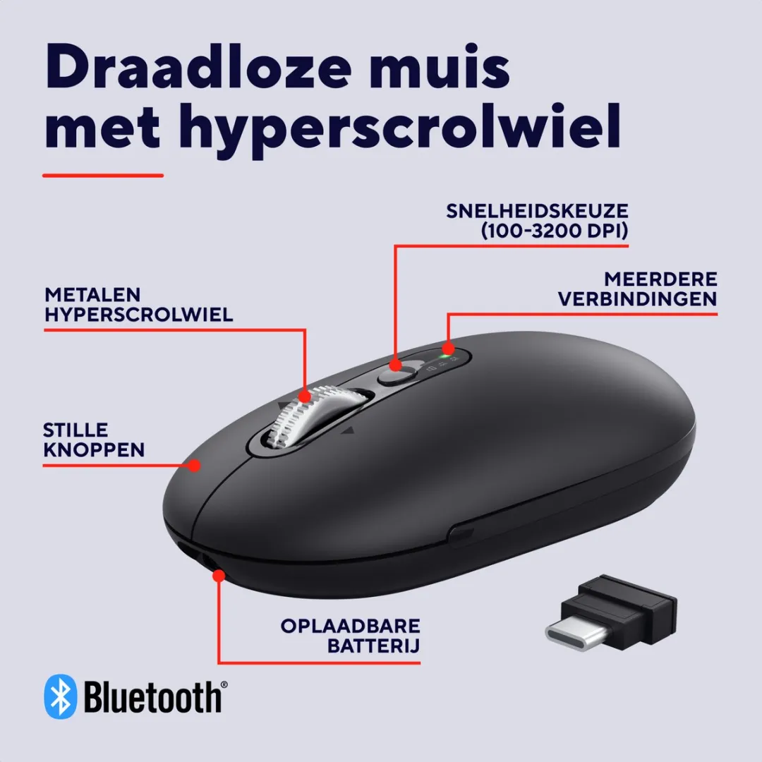 Trust Seron Slanke Hyperscrolmuis 26018 - Zwart