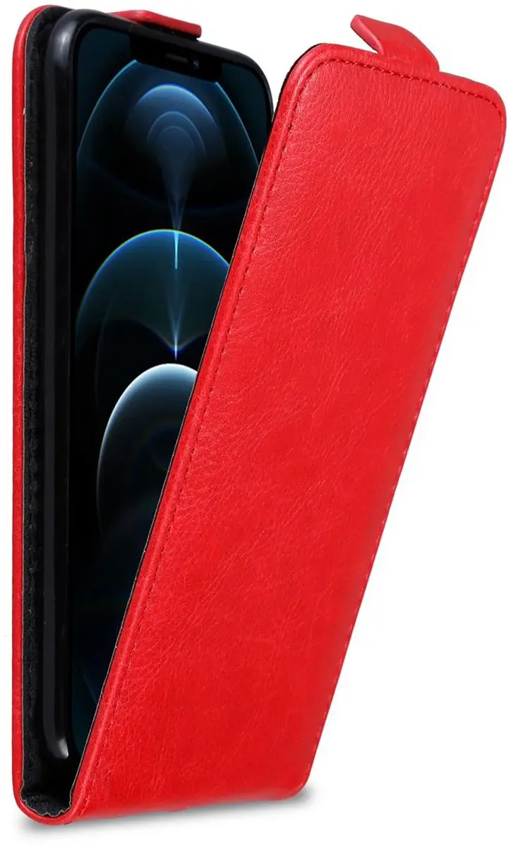 Cadorabo Hoesje geschikt voor Apple iPhone 12 PRO MAX in APPEL ROOD - Beschermhoes in flip design Case Cover met magnetische sluiting