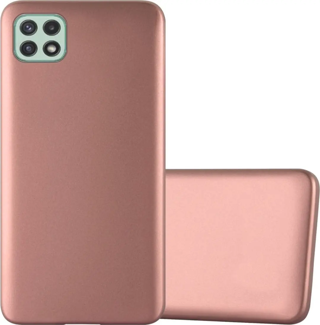 Cadorabo Hoesje geschikt voor Samsung Galaxy A22 5G in METALLIC ROSE GOUD