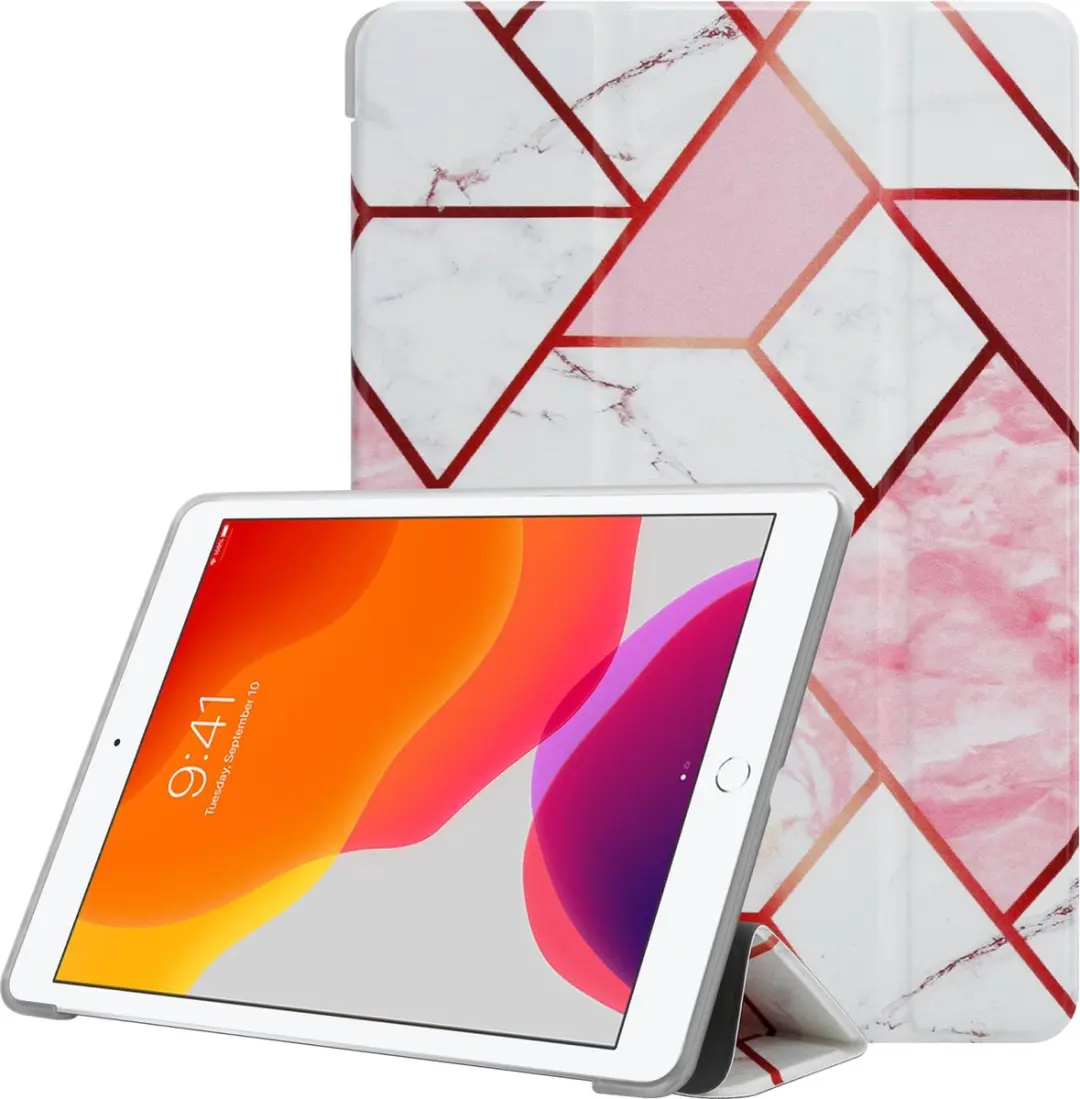 Cadorabo Tablet Hoesje geschikt voor Apple iPad PRO (10.5 Zoll) - Design Wit Roze Marmer - Ultra dunne beschermhoes gemaakt van flexibel TPU silicone met standfunctie