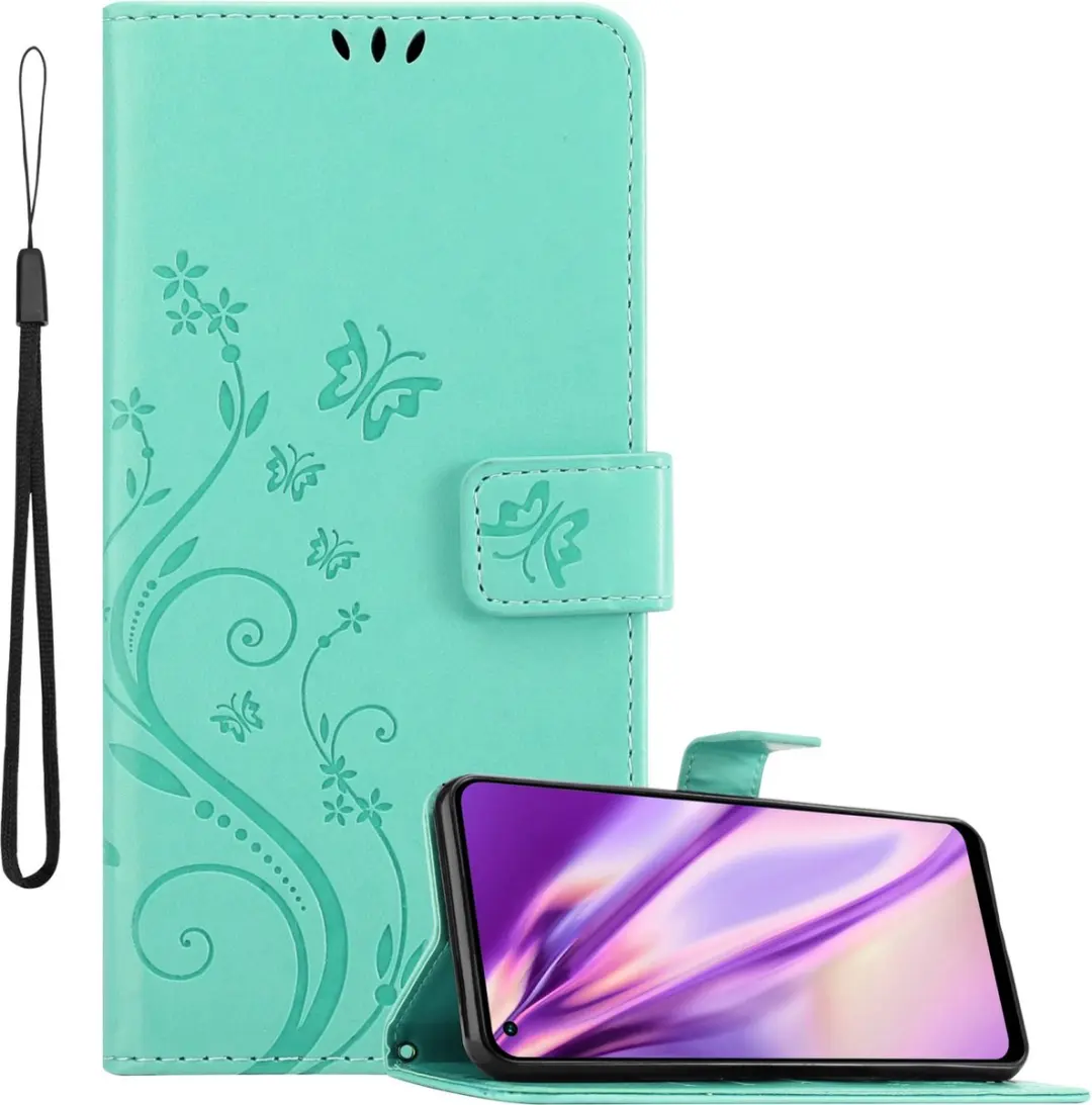 Cadorabo Hoesje geschikt voor Realme 7 5G in BLOEMEN TURKOOIS
