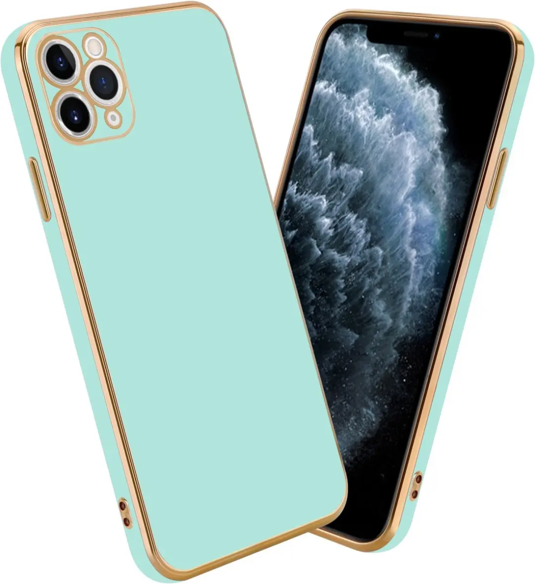 Cadorabo Hoesje geschikt voor Apple iPhone 12 PRO MAX in Glossy Mintgroen