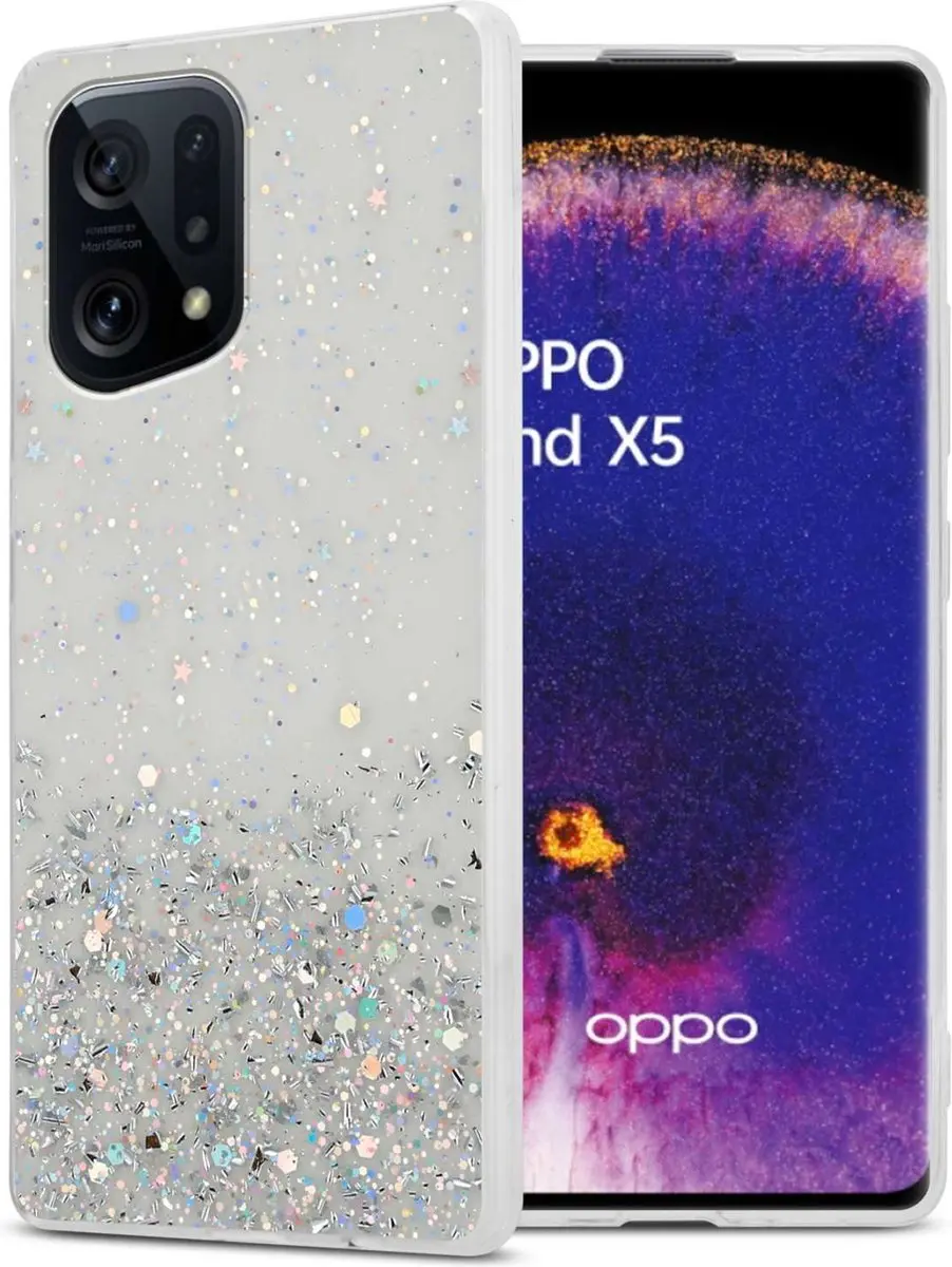 Cadorabo Hoesje geschikt voor Oppo FIND X5 in Transparant met Glitter