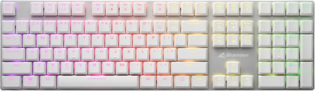 Sharkoon PureWriter RGB Toetsenbord - Wit - afbeelding 6 van 6