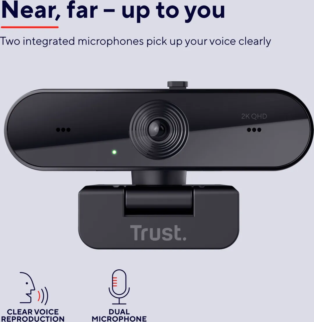 Trust Taxon 24732 Webcam - QHD - Zwart