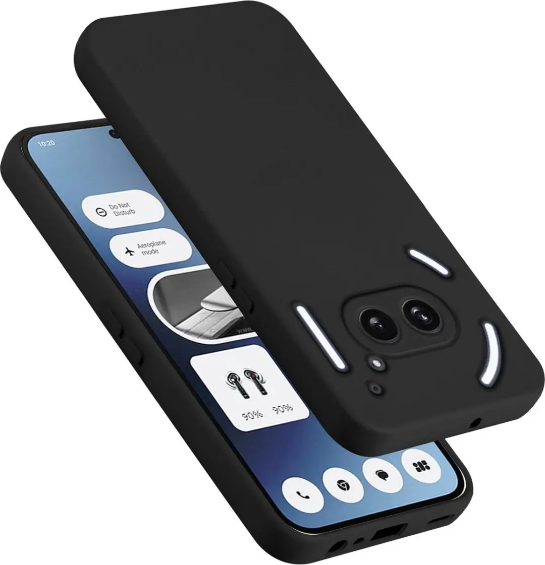 Cadorabo Hoesje geschikt voor Nothing Phone 2a in LIQUID ZWART