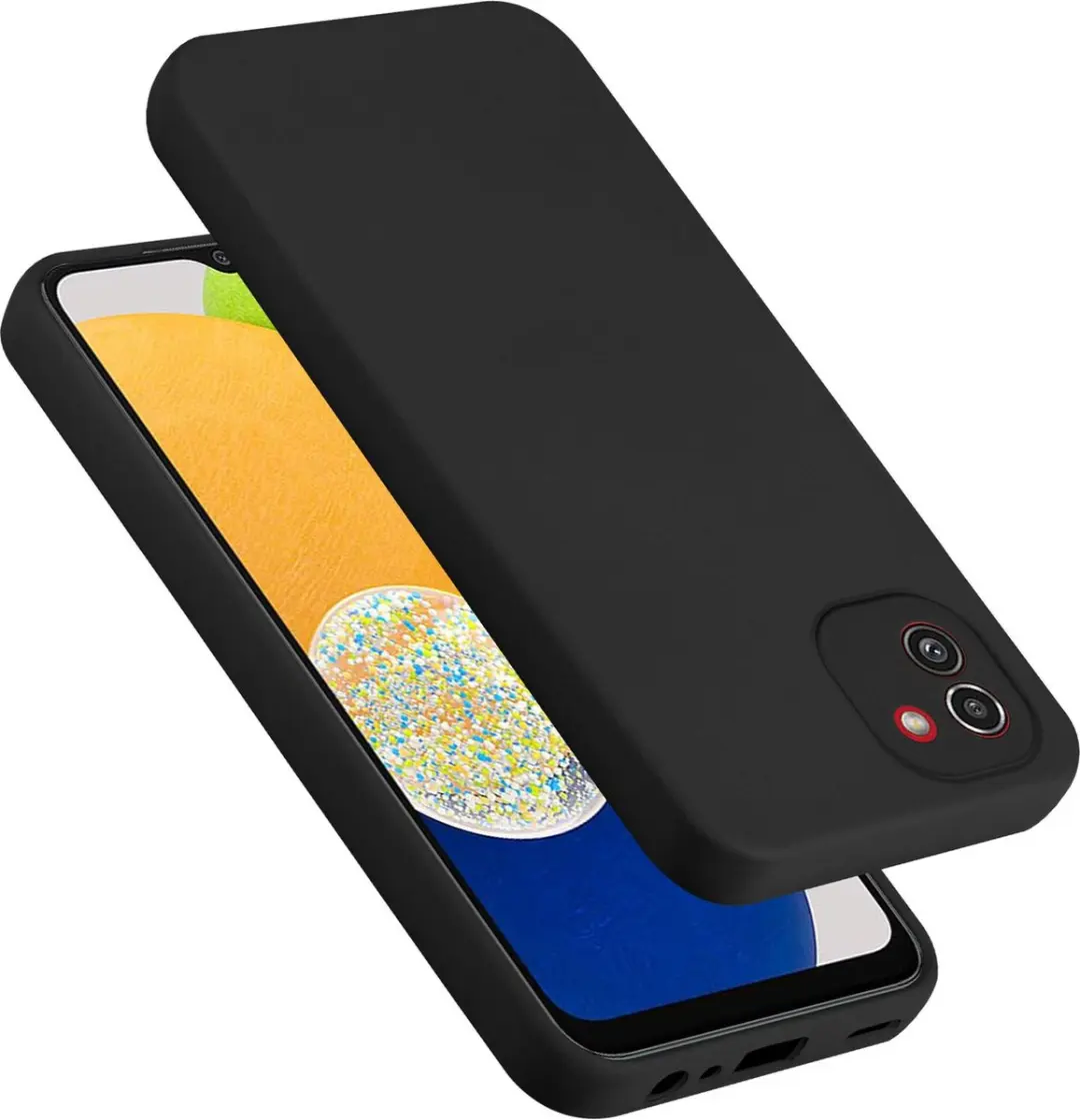 Cadorabo Hoesje geschikt voor Samsung Galaxy A03 in LIQUID ZWART