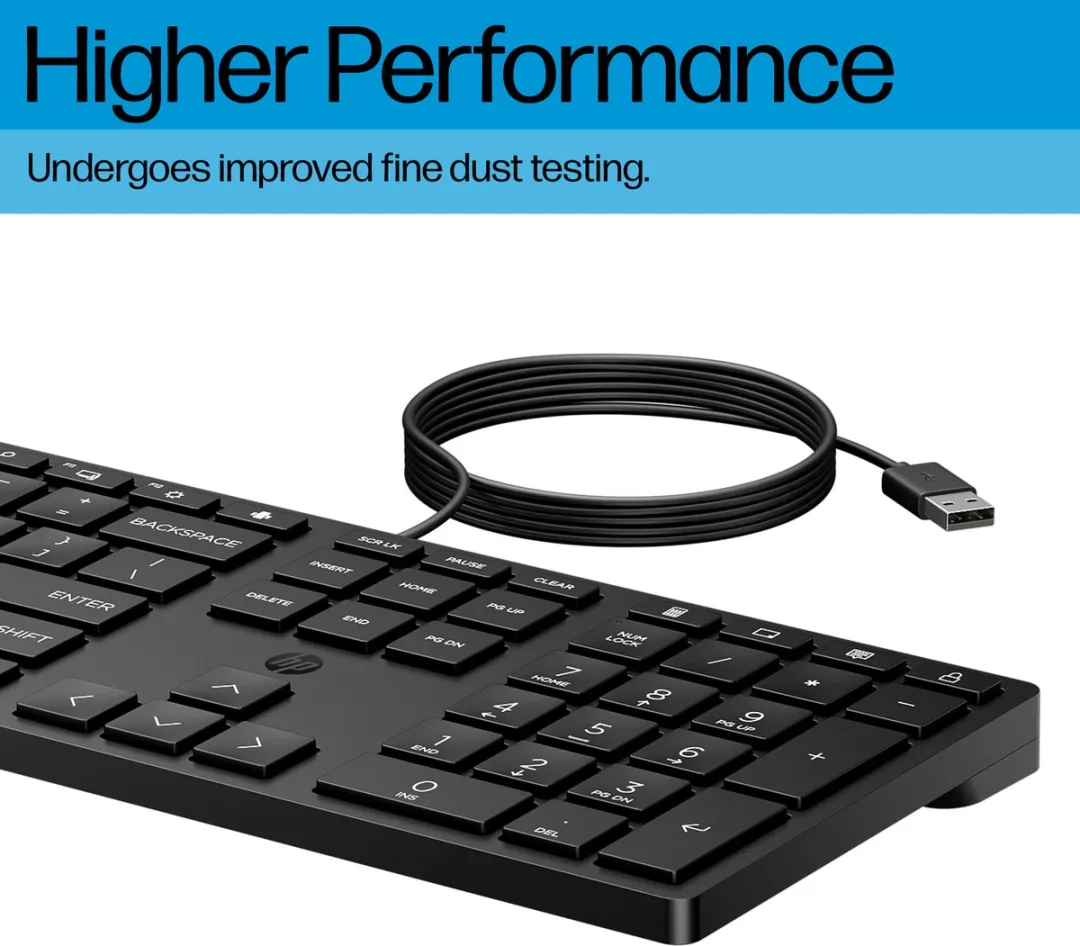 HP 320K Toetsenbord - Qwerty EU Layout - Zwart
