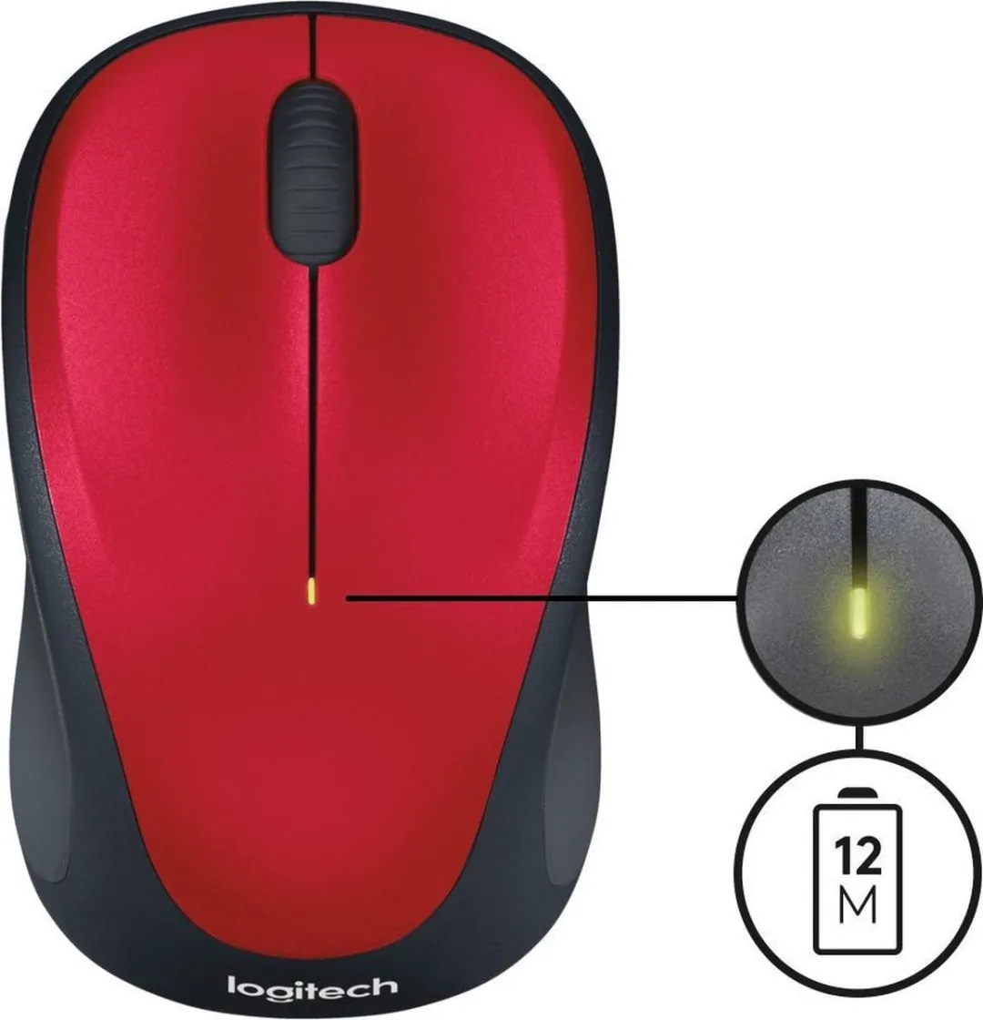 Logitech M235 Draadloze Muis - Rood