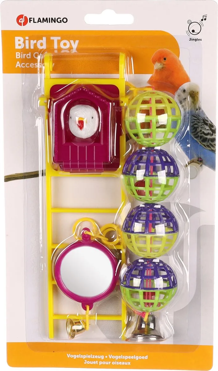 Flamingo Vogelspeelgoed Kooihanger - 3 Stuks - 20 cm