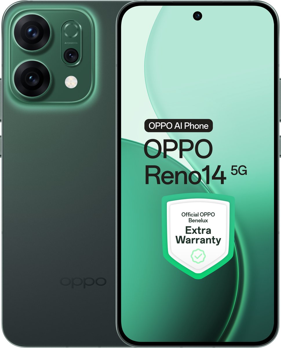 OPPO Reno14 5G 12+256GB Luminous Green - Extra Garantie