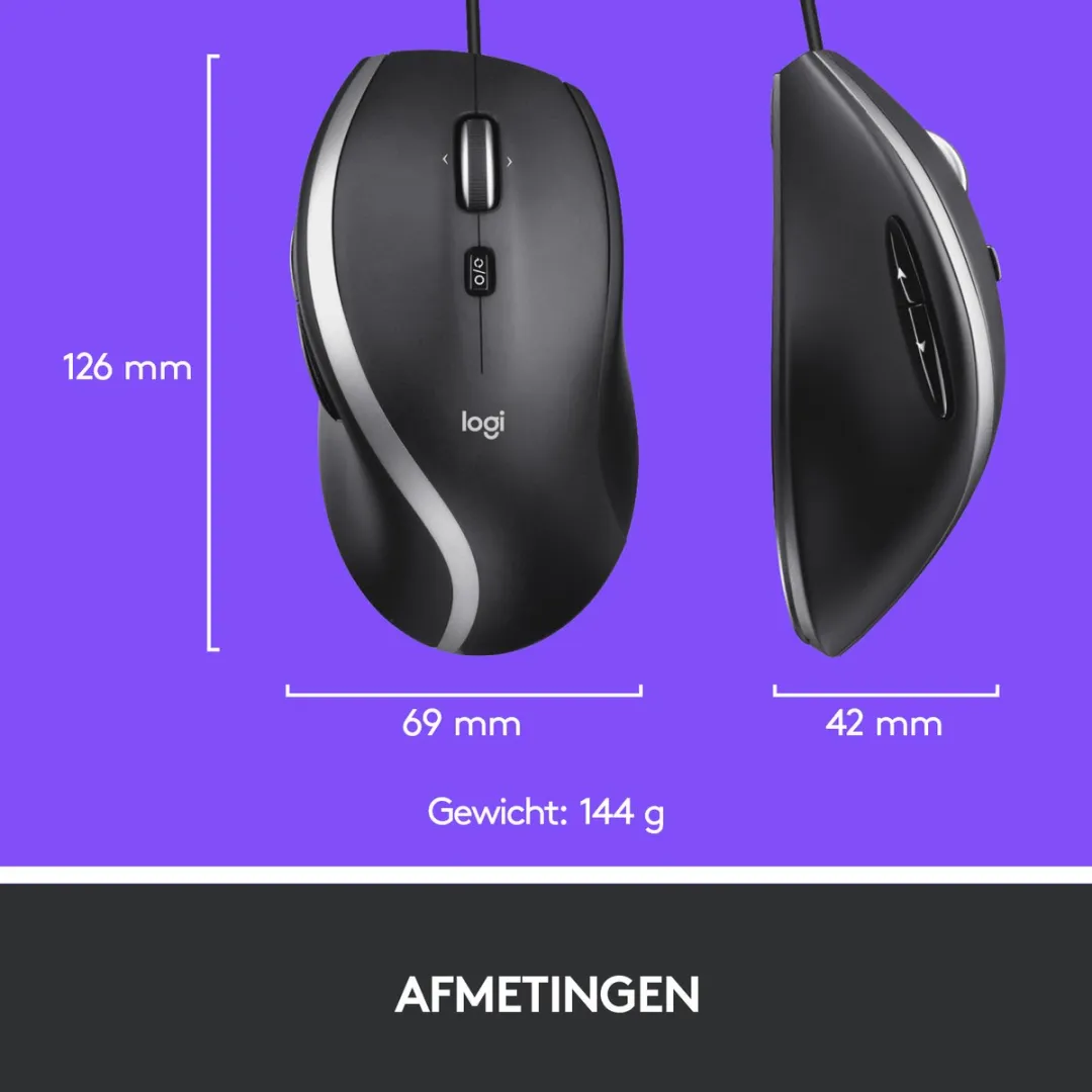 Logitech M500s Muis - Optisch - 7 Knoppen - Donkergrijs