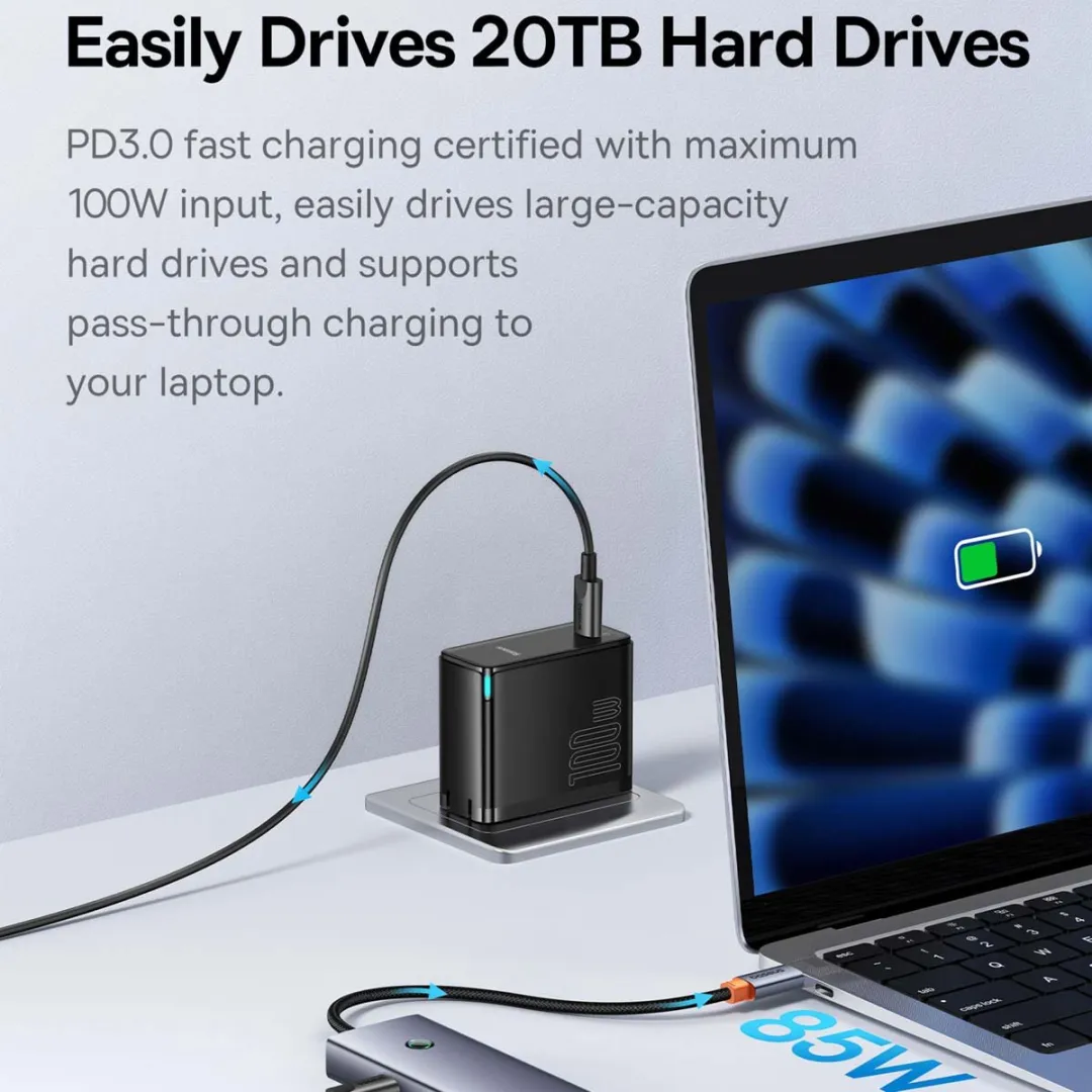 Baseus UltraJoy 5-in-1 USB-C Hub 100W - Space Grey