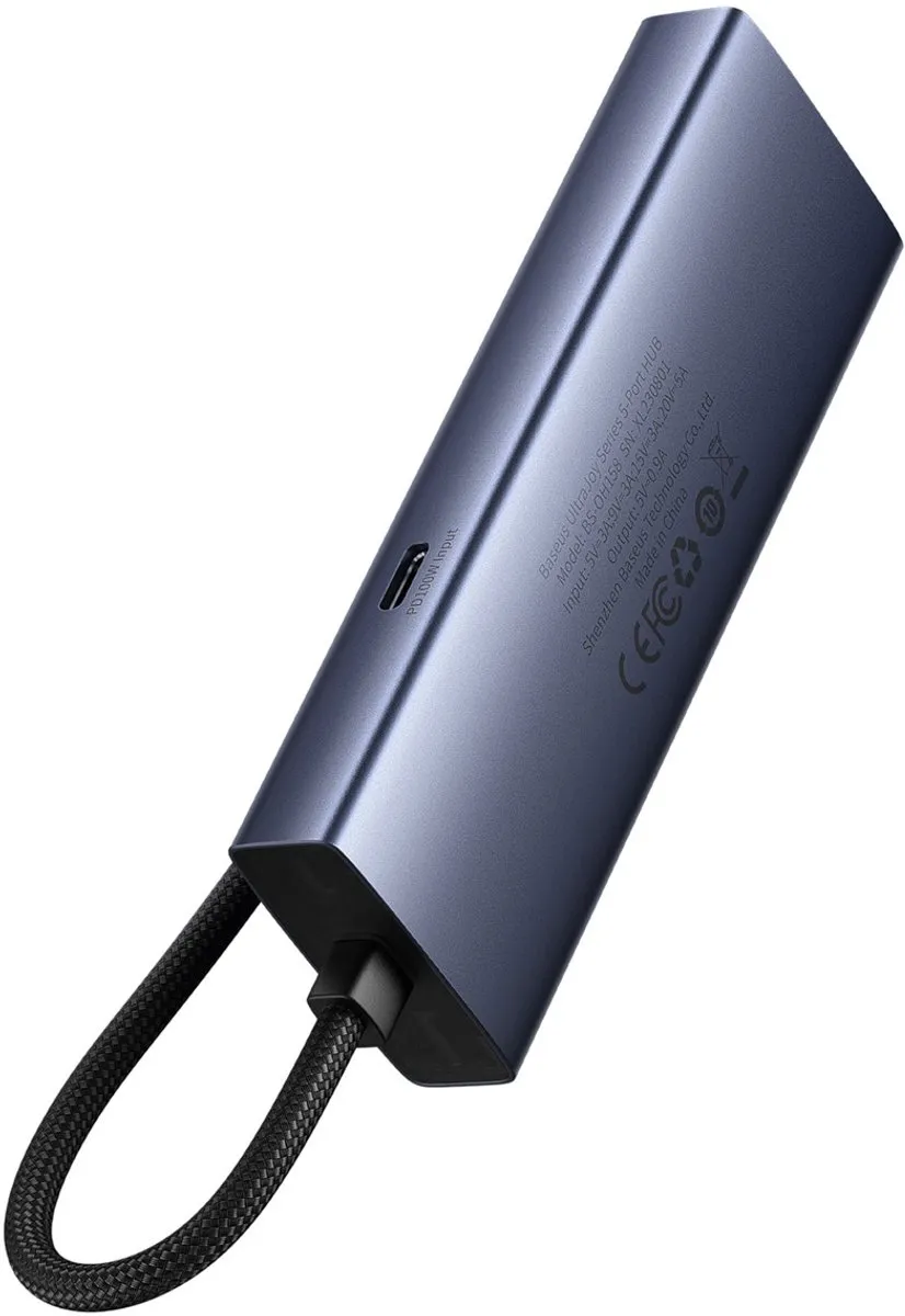 Baseus UltraJoy 5-in-1 USB-C Hub 100W - Space Grey