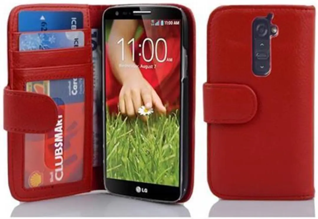 Cadorabo Hoesje geschikt voor LG G2 in INFERNO ROOD
