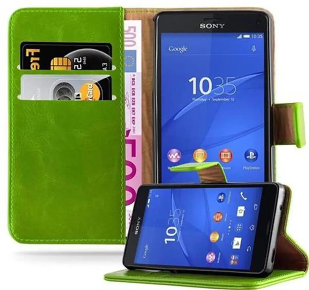 Cadorabo Hoesje geschikt voor Sony Xperia Z3 COMPACT in GRAS GROEN