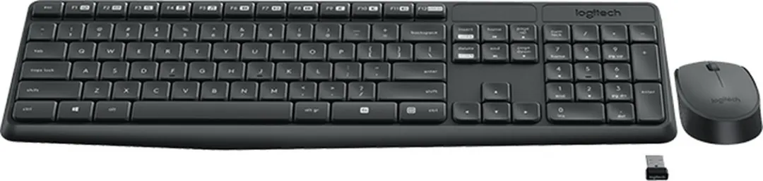 Logitech MK235 Toetsenbord en Muis Set - Zwart