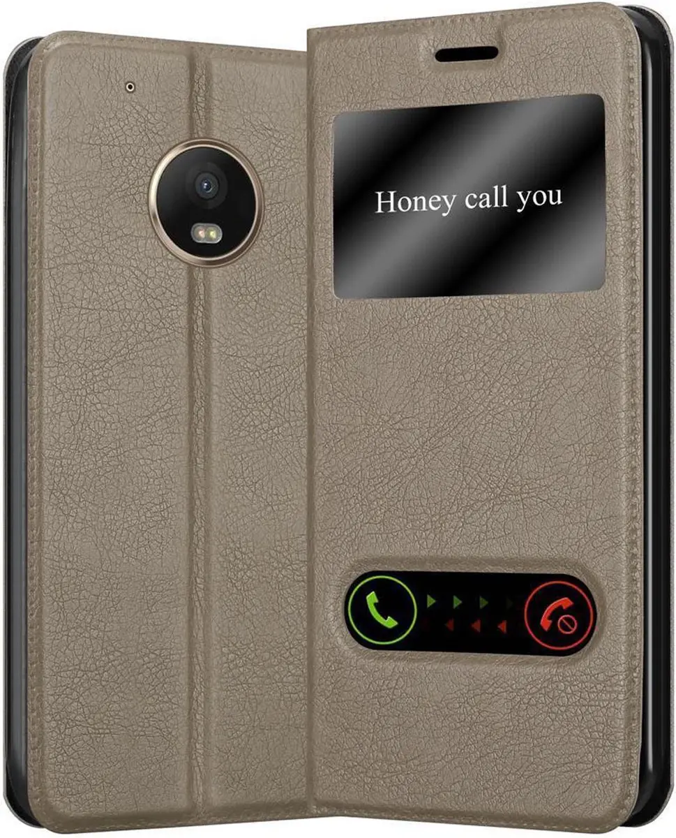Cadorabo Hoesje geschikt voor Motorola MOTO G5 PLUS in STEEN BRUIN