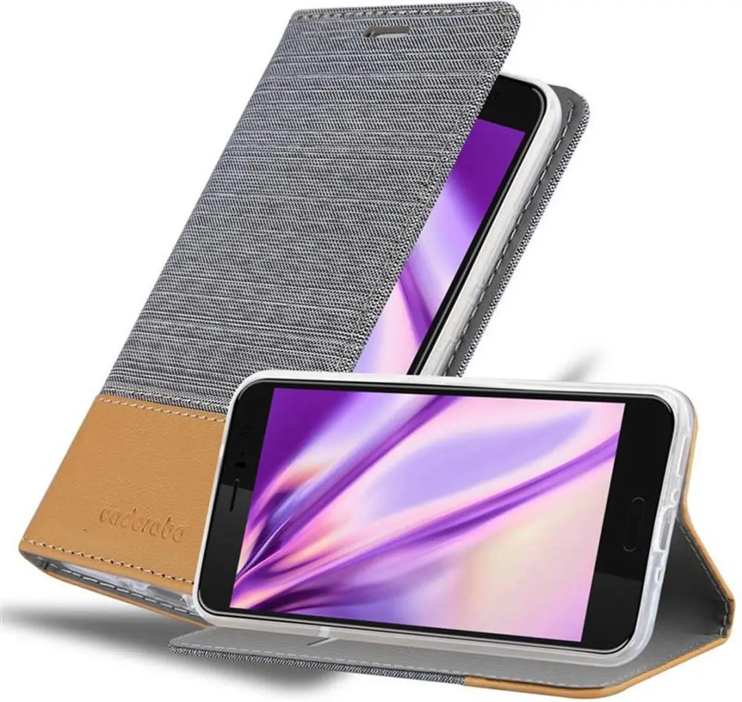 Cadorabo Hoesje geschikt voor HTC OCEAN / U11 in LICHTGRIJS BRUIN