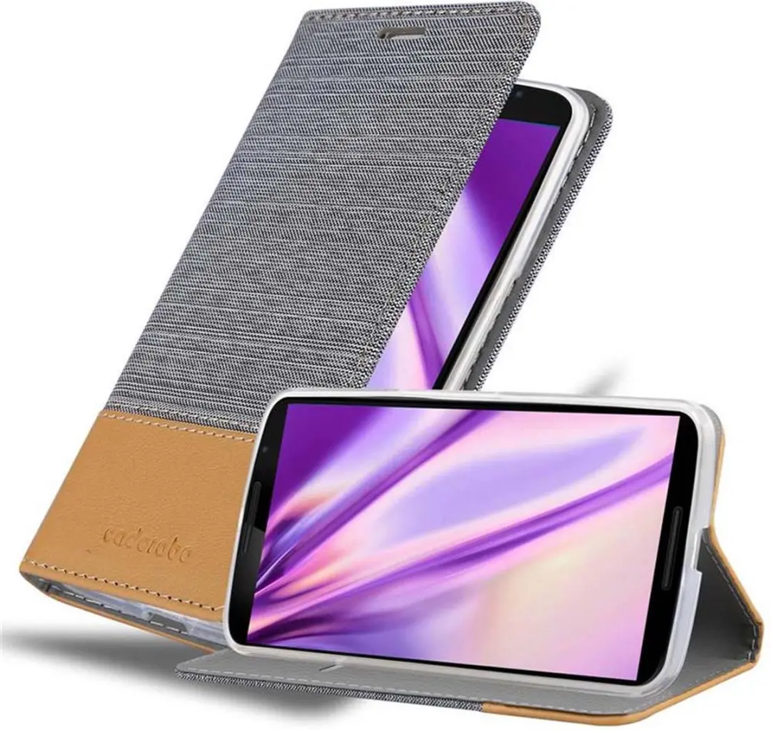 Cadorabo Hoesje geschikt voor Motorola Google NEXUS 6 in LICHTGRIJS BRUIN