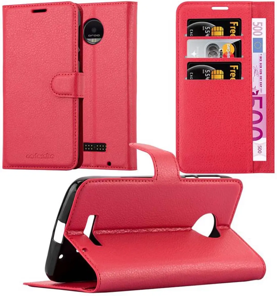 Cadorabo Hoesje geschikt voor Motorola MOTO Z FORCE in KARMIJN ROOD