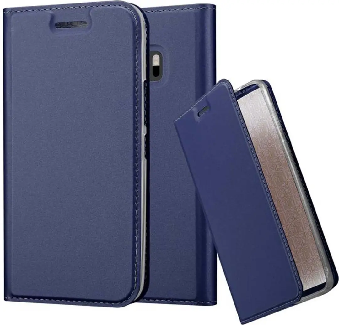 Cadorabo Hoesje geschikt voor HTC ONE M10 in CLASSY DONKER BLAUW