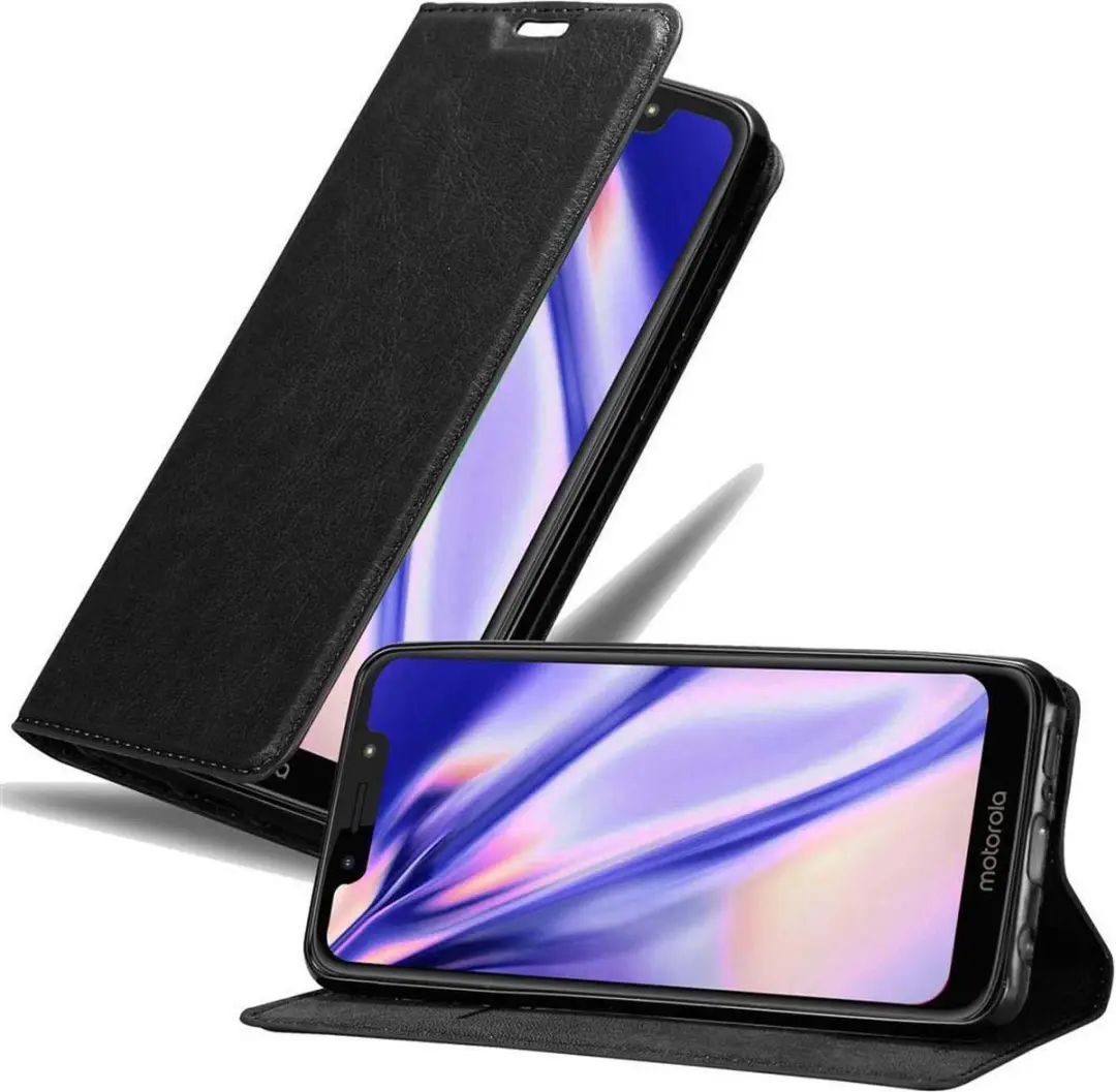 Cadorabo Hoesje geschikt voor Motorola MOTO G7 PLAY in ZWARTE NACHT