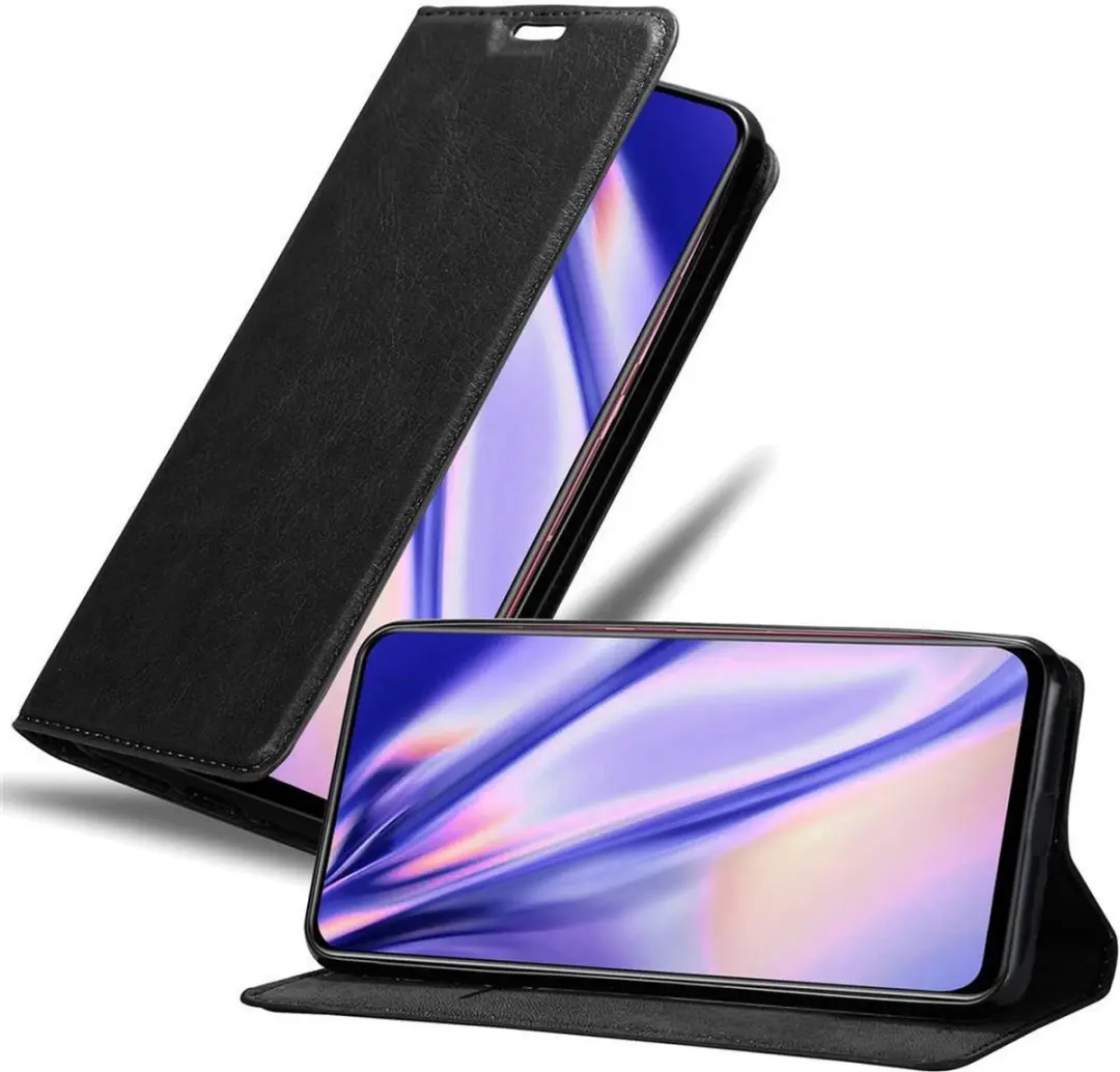 Cadorabo Hoesje geschikt voor Vivo V15 in ZWARTE NACHT - Beschermhoes met magnetische sluiting, standfunctie en kaartvakje Book Case Cover Etui