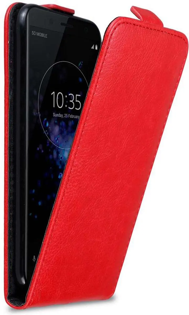Cadorabo Hoesje geschikt voor Sony Xperia XZ2 COMPACT in APPEL ROOD