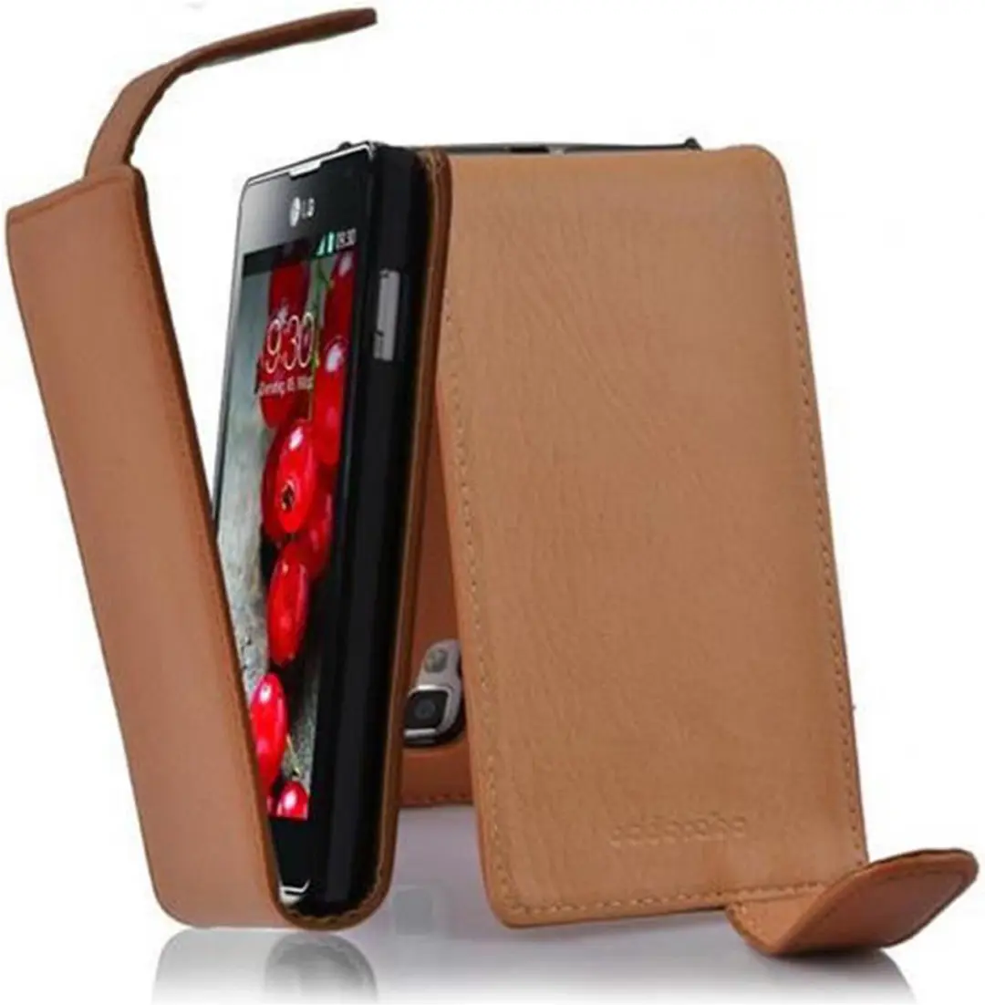 Cadorabo Hoesje geschikt voor LG OPTIMUS L7 II in COGNAC BRUIN
