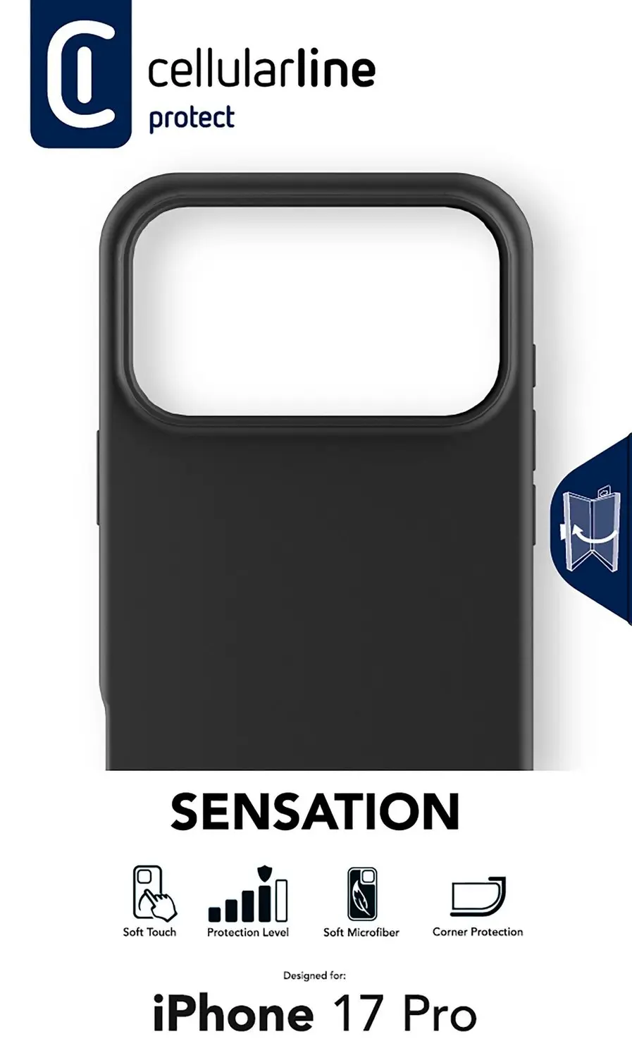 Cellularline Sensation Hoesje iPhone 17 Pro - Zwart - afbeelding 6 van 6