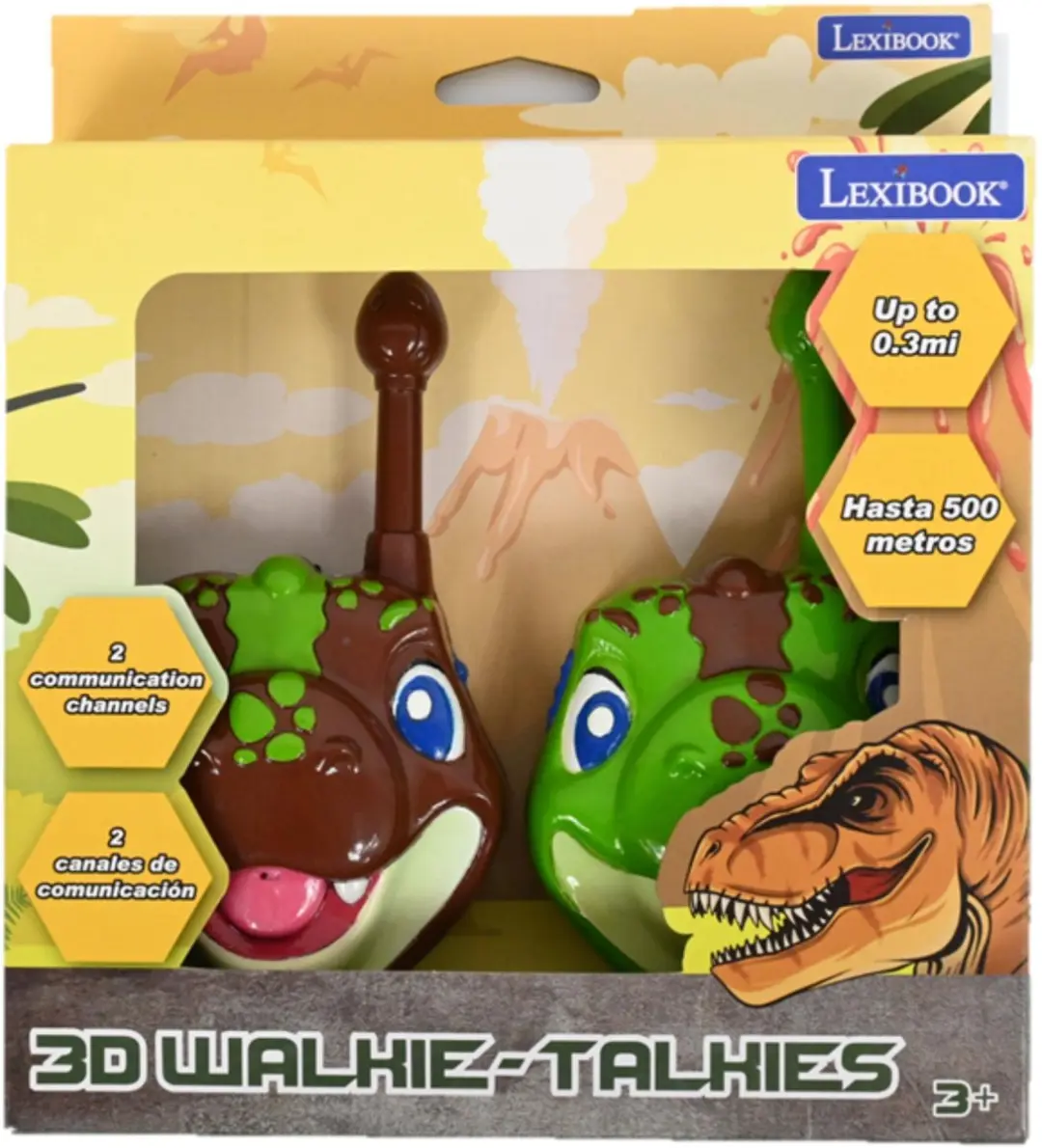 Lexibook 3D Dinosaurus Walkie-Talkies - 500m - Set van 2 - afbeelding 6 van 6