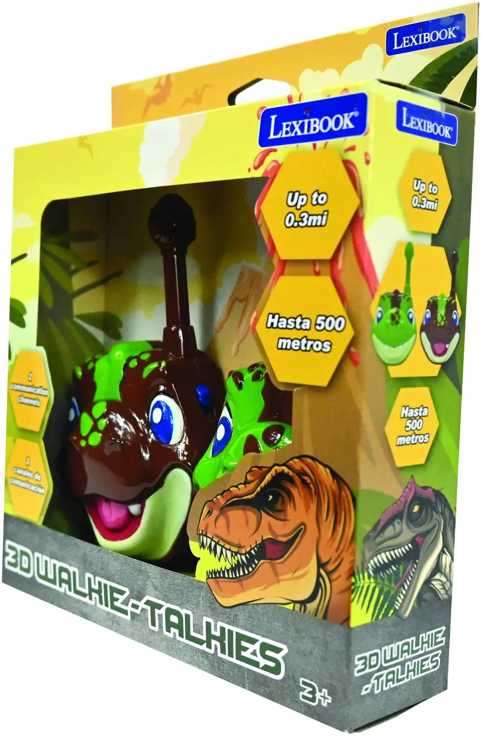 Lexibook 3D Dinosaurus Walkie-Talkies - 500m - Set van 2 - afbeelding 5 van 6
