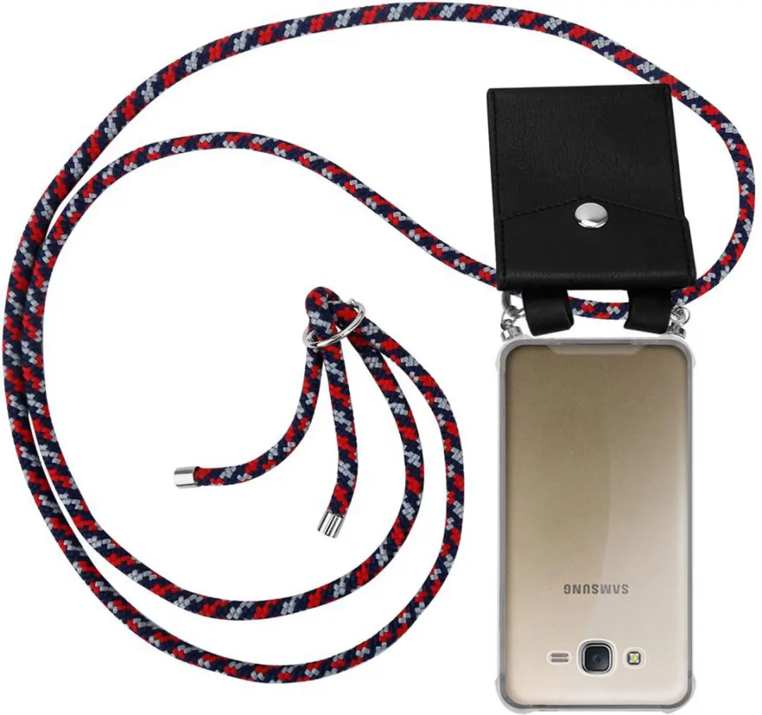 Cadorabo Hoesje geschikt voor Samsung Galaxy J7 2015 in ROOD BLAUW WIT