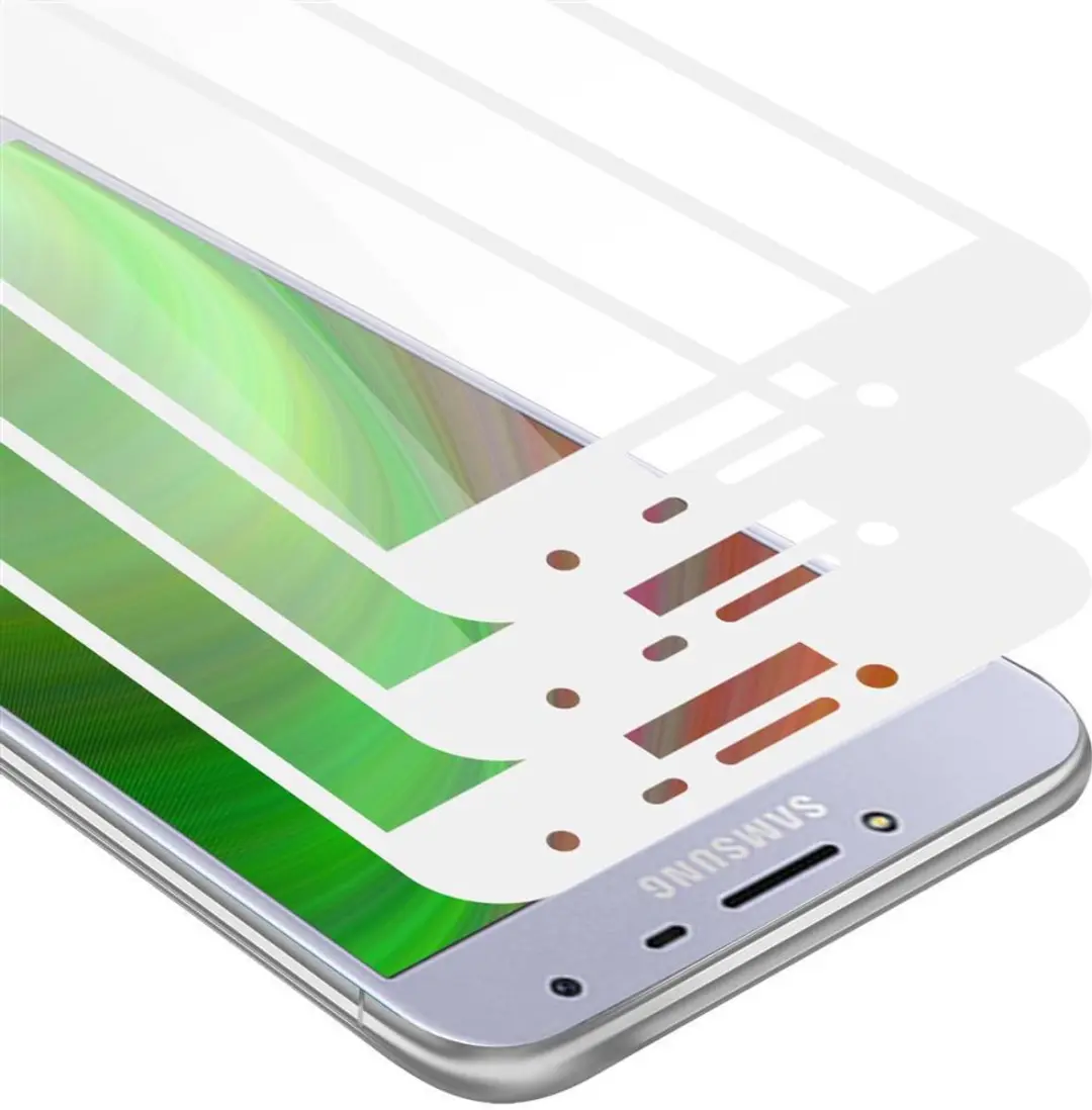 Cadorabo 3x Screenprotector geschikt voor Samsung Galaxy J4 2018 Volledig scherm