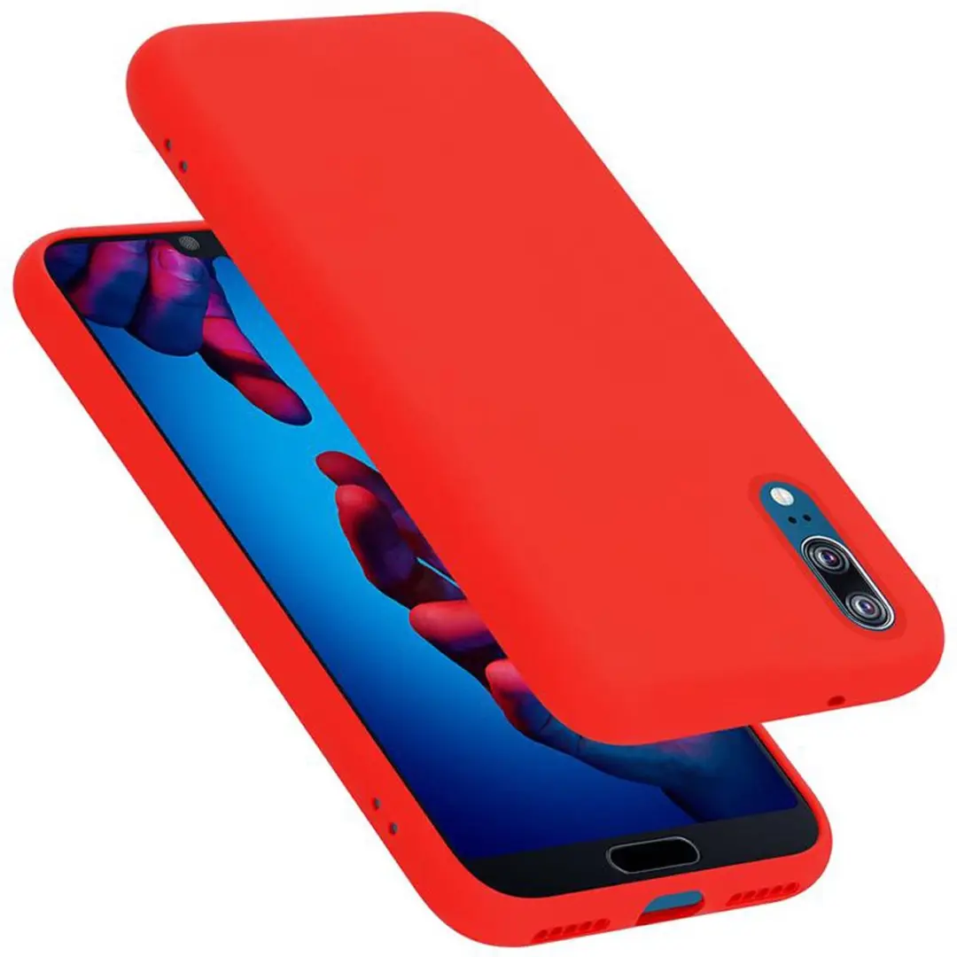 Cadorabo Hoesje geschikt voor Huawei P20 in LIQUID ROOD