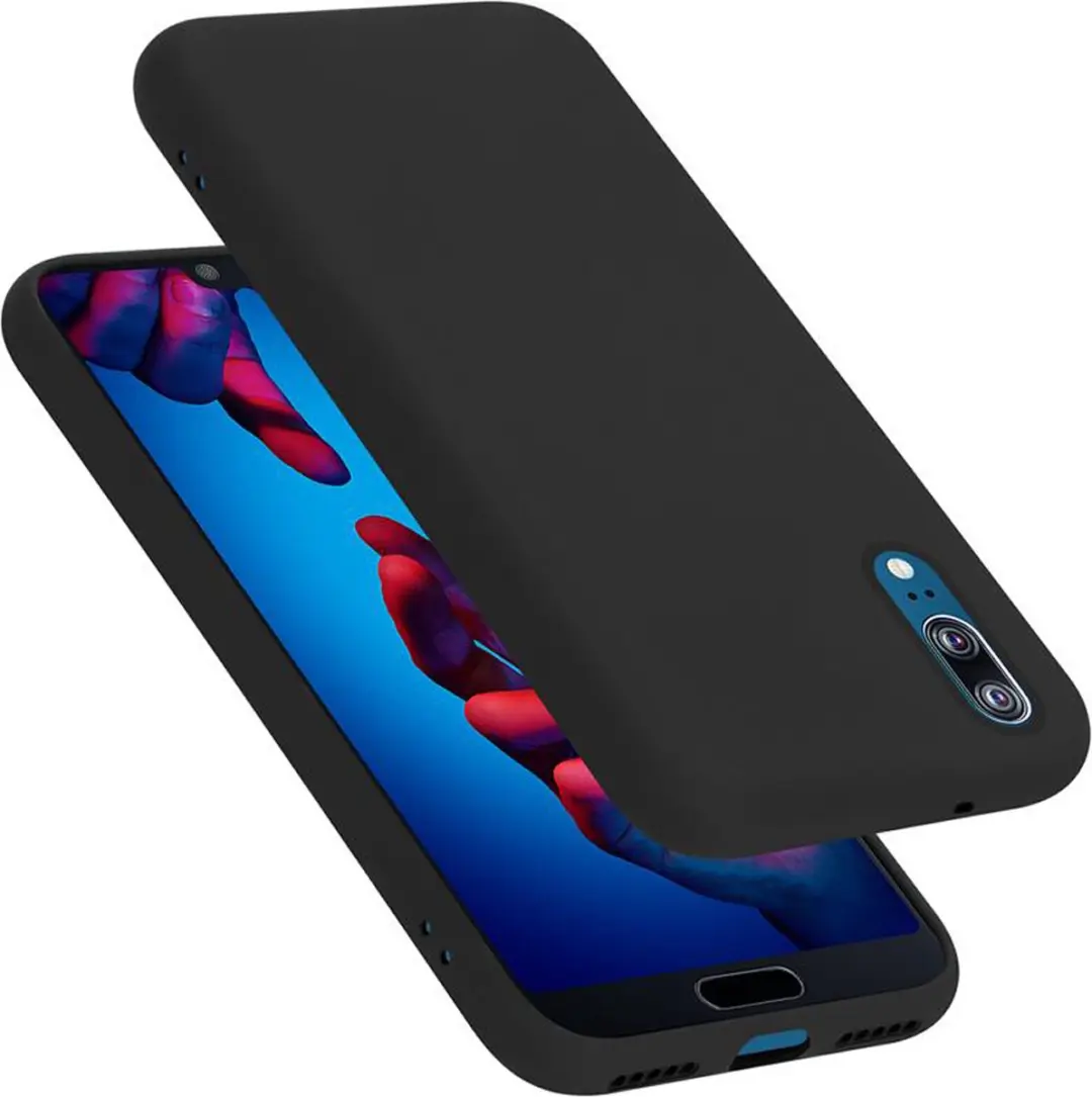 Cadorabo Hoesje geschikt voor Huawei P20 in LIQUID ZWART