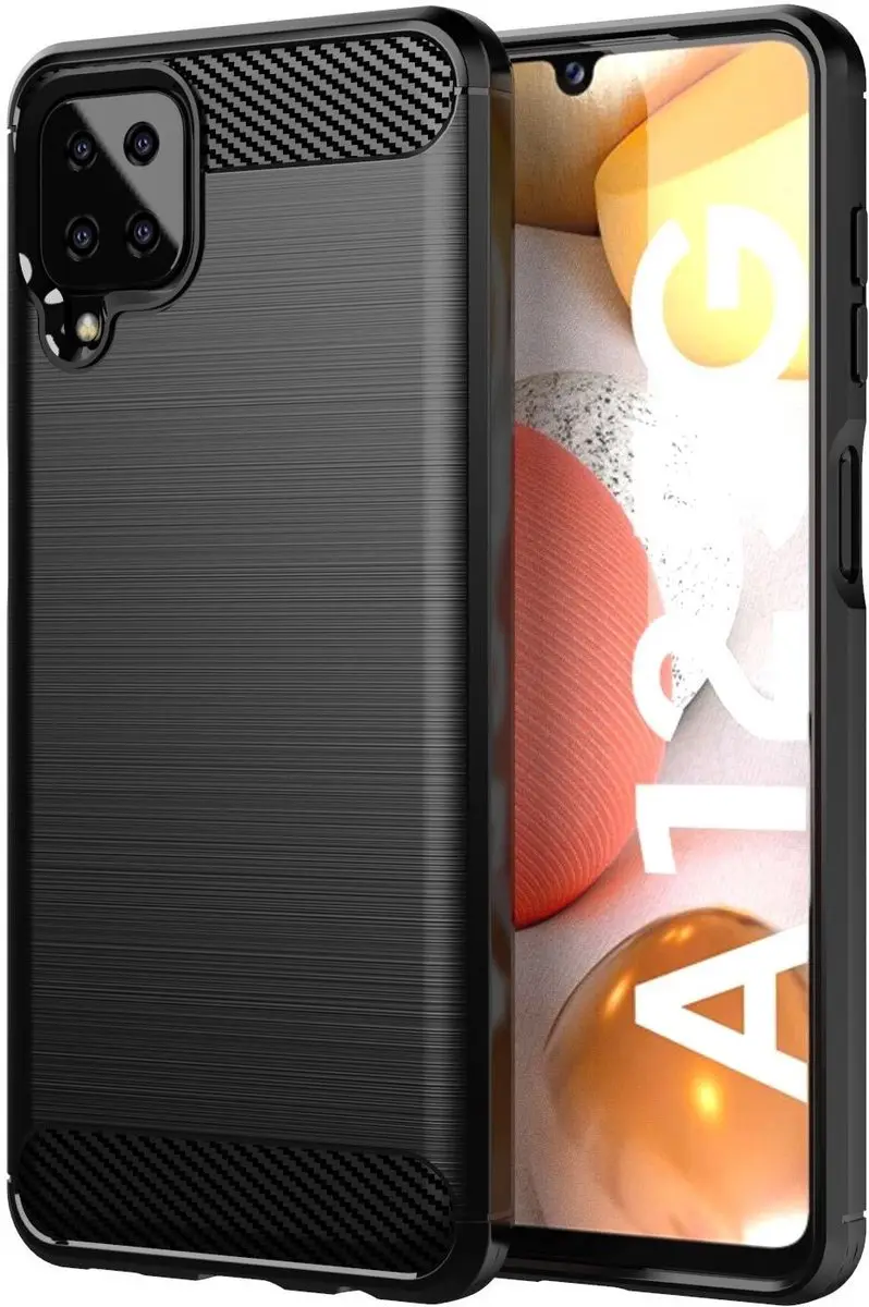 Cadorabo Hoesje geschikt voor Samsung Galaxy A12 / M12 in Brushed Zwart