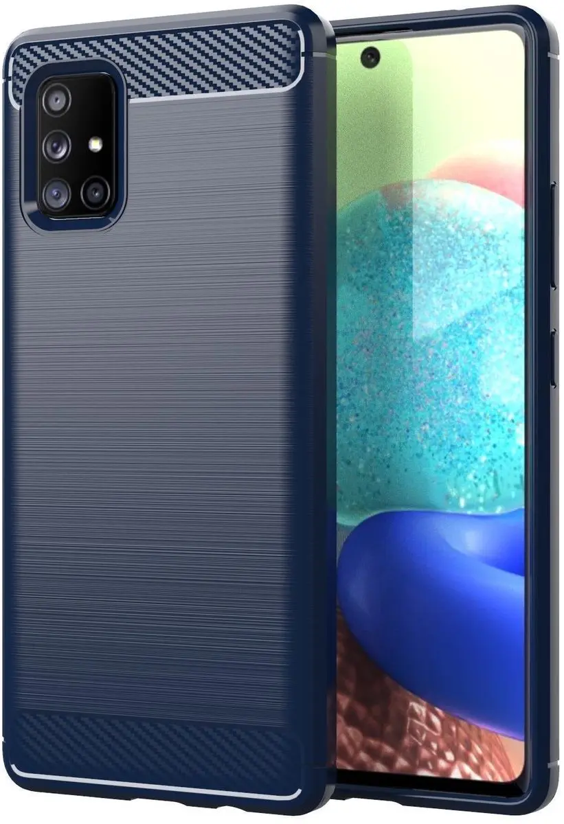 Cadorabo Hoesje geschikt voor Samsung Galaxy A71 4G in BRUSHED BLAUW