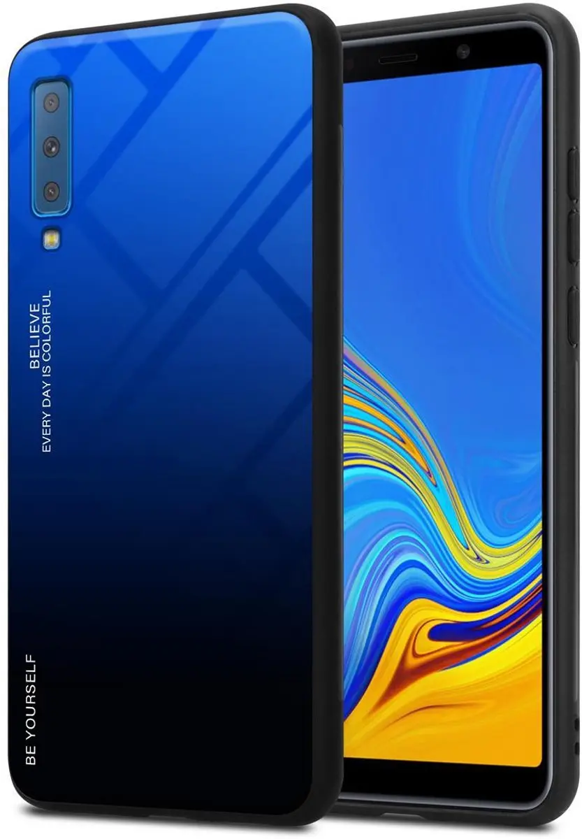 Cadorabo Hoesje geschikt voor Samsung Galaxy A7 2018 in BLAUW