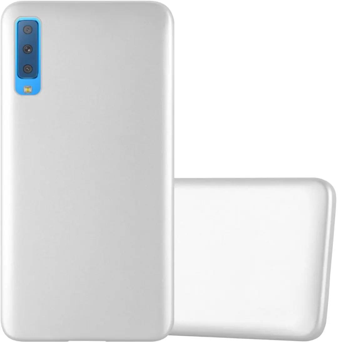 Cadorabo Hoesje geschikt voor Samsung Galaxy A7 2018 in METALLIC ZILVER