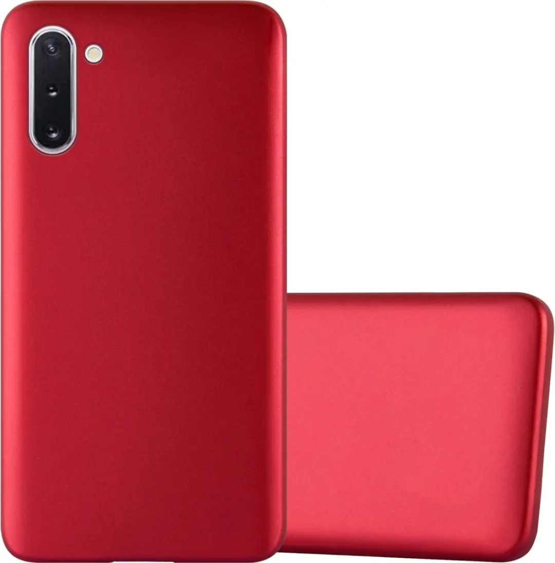 Cadorabo Hoesje geschikt voor Samsung Galaxy NOTE 10 in METALLIC ROOD